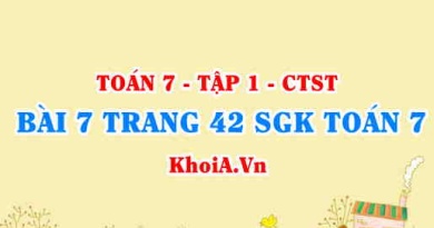 Bài 7 trang 42 SGK Toán 7 chân trời sáng tạo tập 1